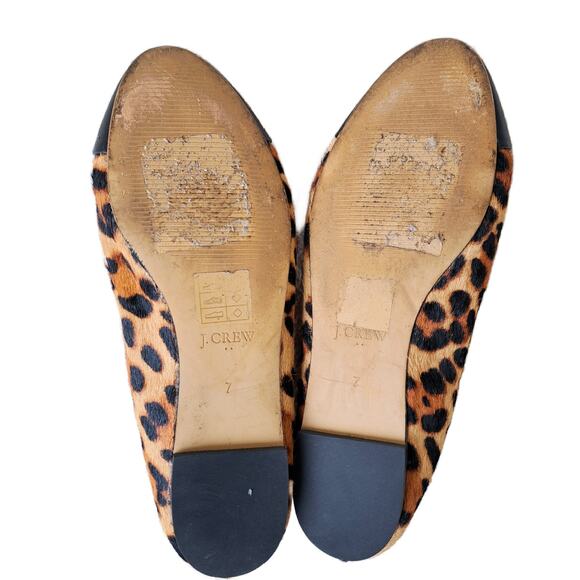 J CREW Leopard Calfhair Captoe Hair Ballet Flats Size 7 - Picture 9 of 9